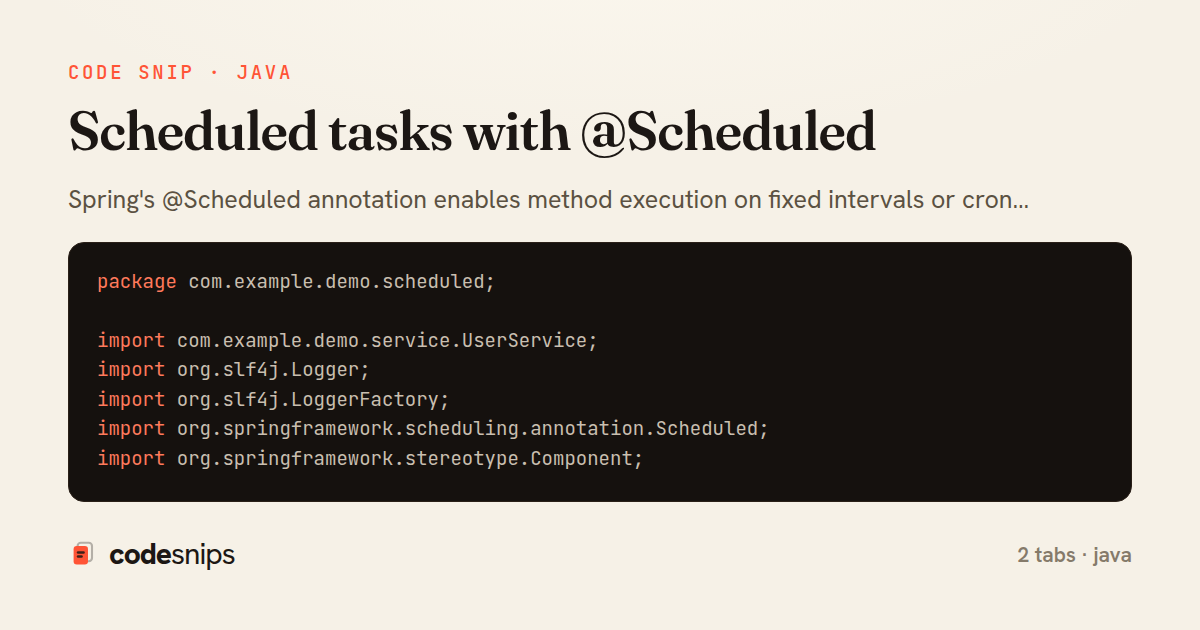 Scheduled tasks with @Scheduled — share card