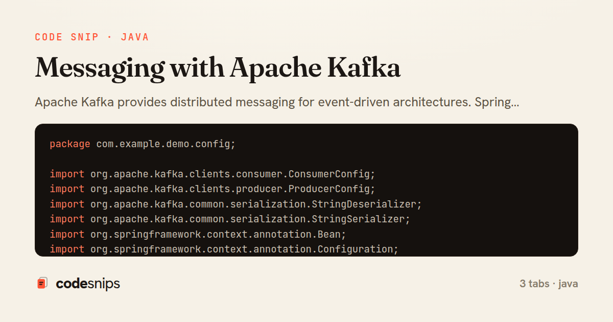Messaging with Apache Kafka — share card