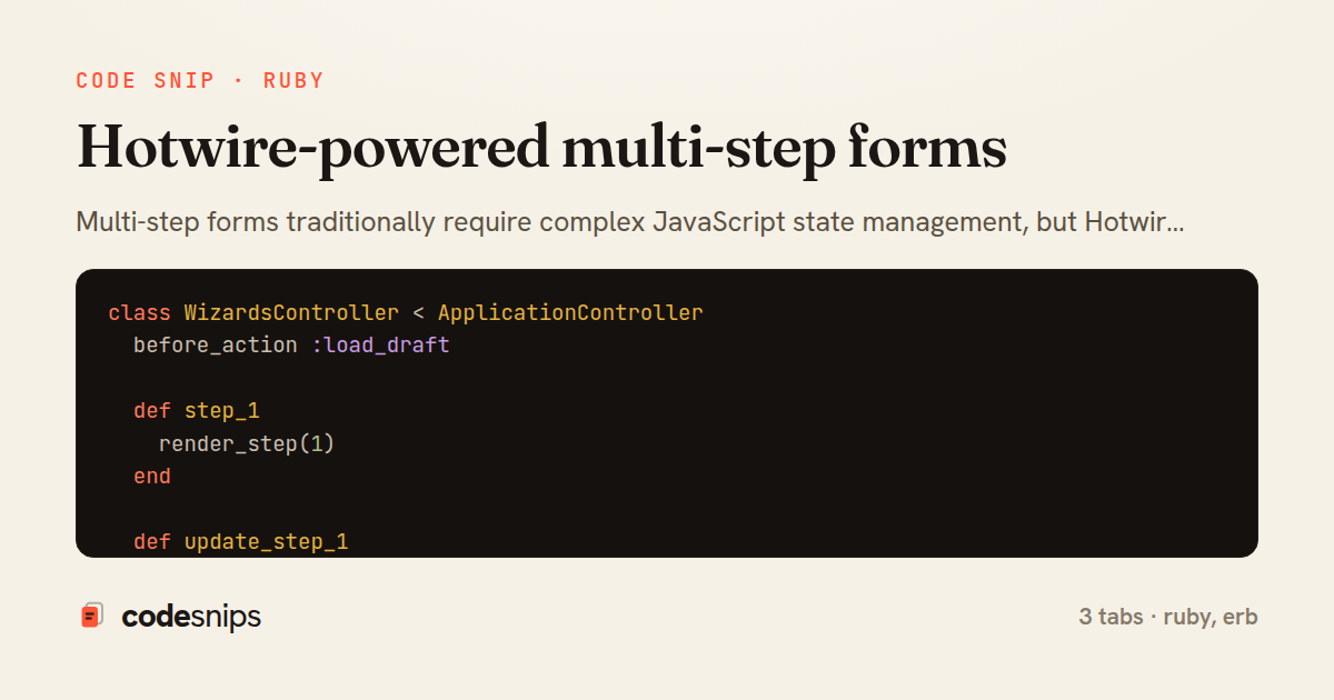 Hotwire-powered multi-step forms — share card