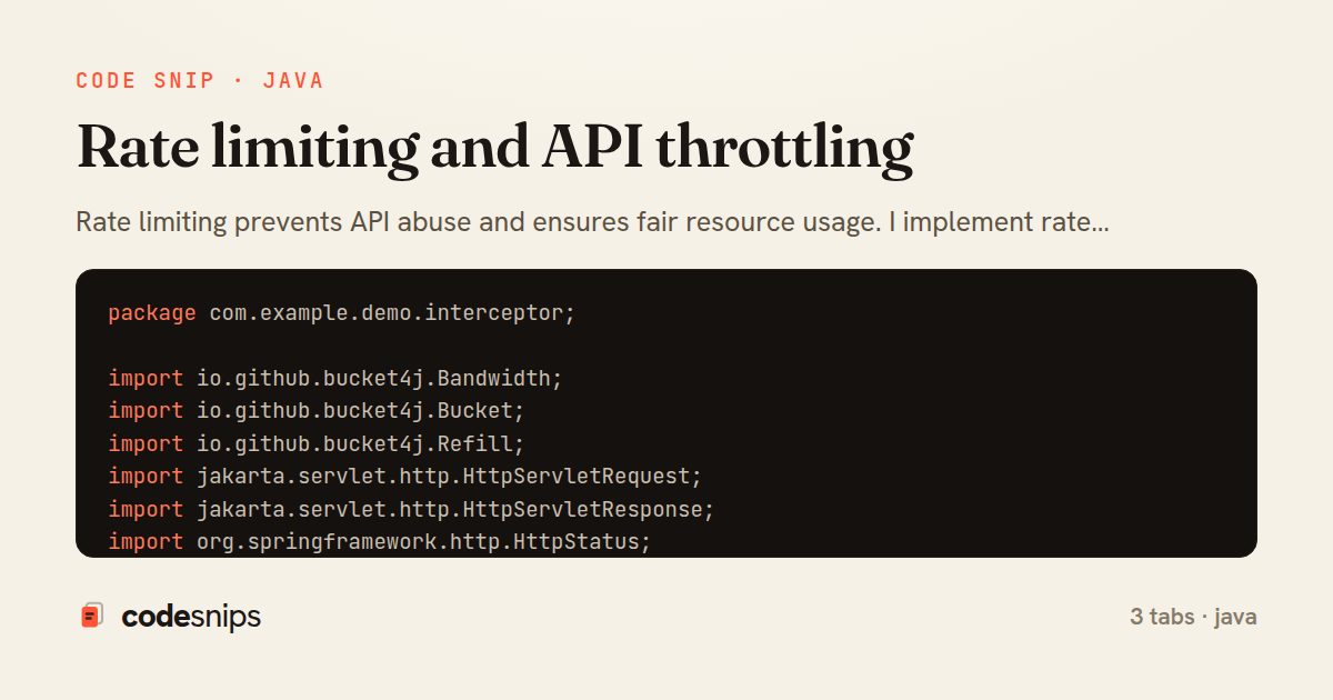 Rate limiting and API throttling — share card