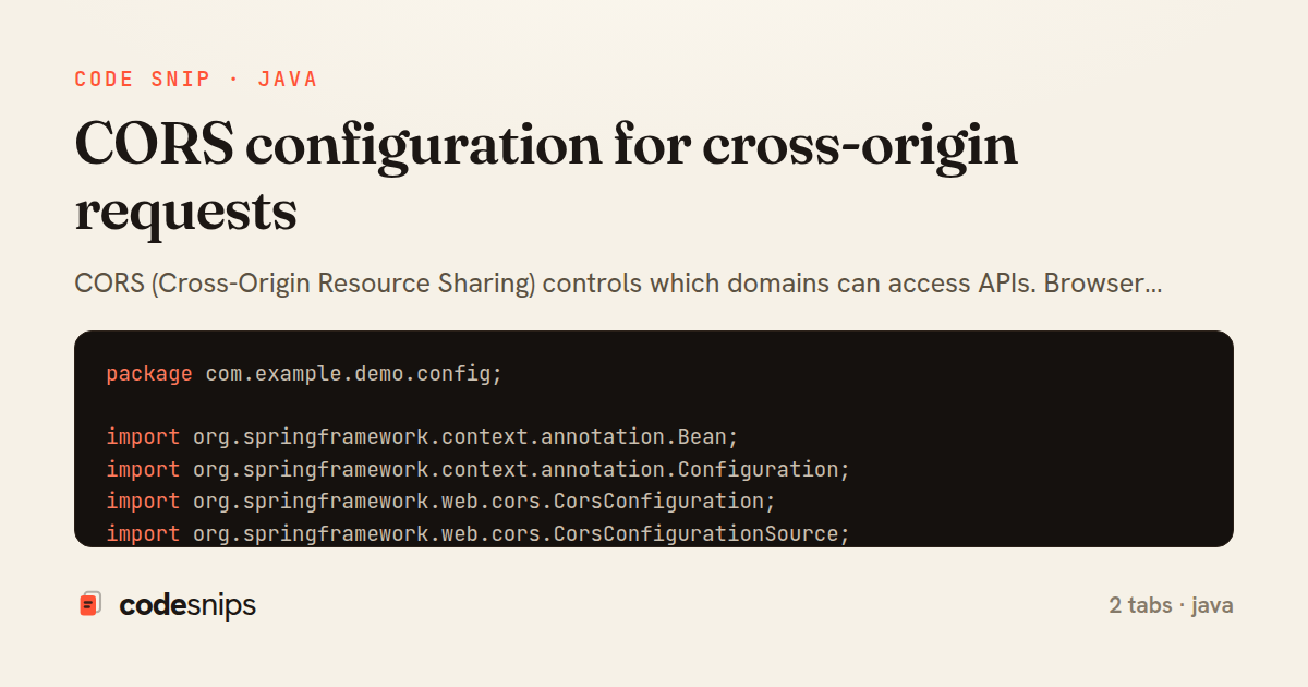 CORS configuration for cross-origin requests — share card
