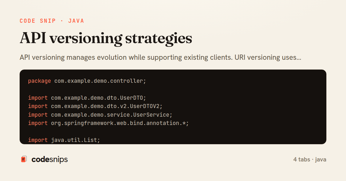 API versioning strategies — share card