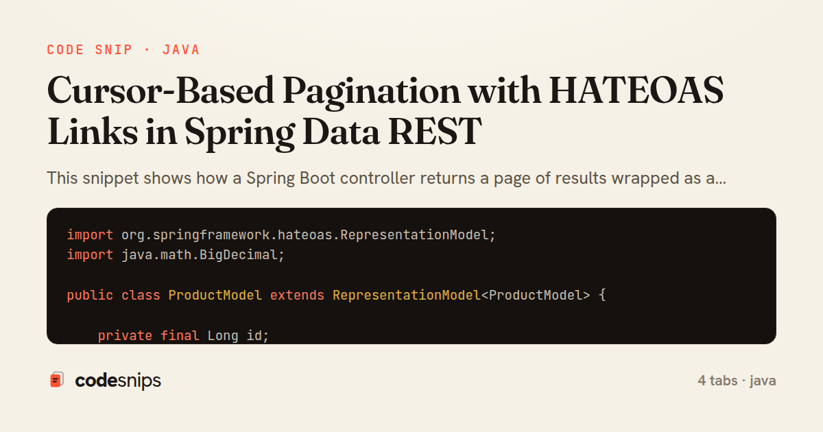 Cursor-Based Pagination with HATEOAS Links in Spring Data REST — share card