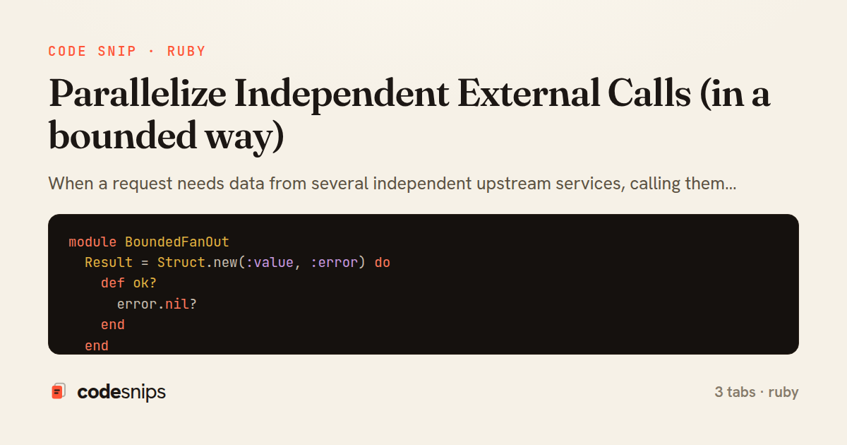 Parallelize Independent External Calls (in a bounded way) — share card
