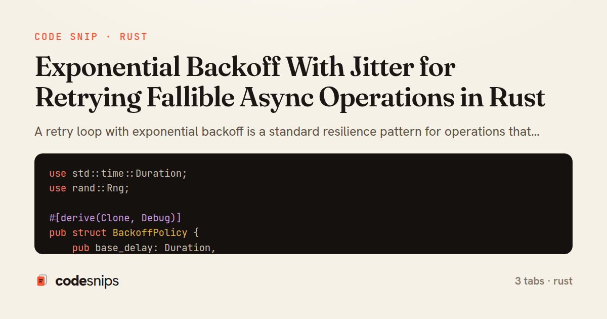 Exponential Backoff With Jitter for Retrying Fallible Async Operations in Rust — share card