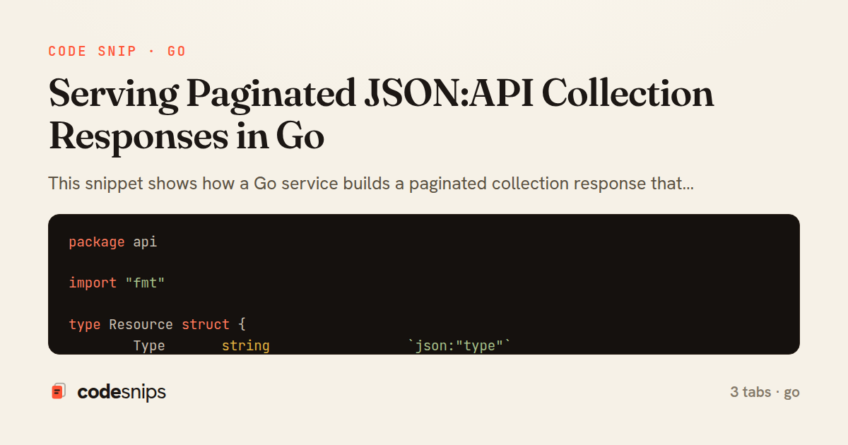 Serving Paginated JSON:API Collection Responses in Go — share card