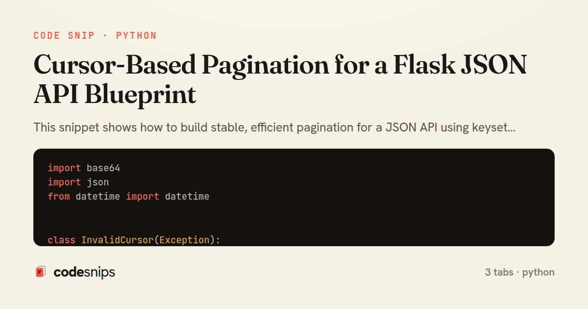 Cursor-Based Pagination for a Flask JSON API Blueprint — share card