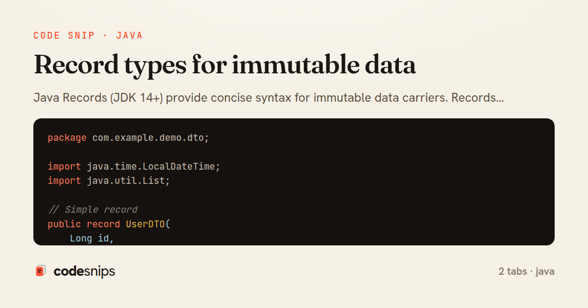 Record types for immutable data — share card