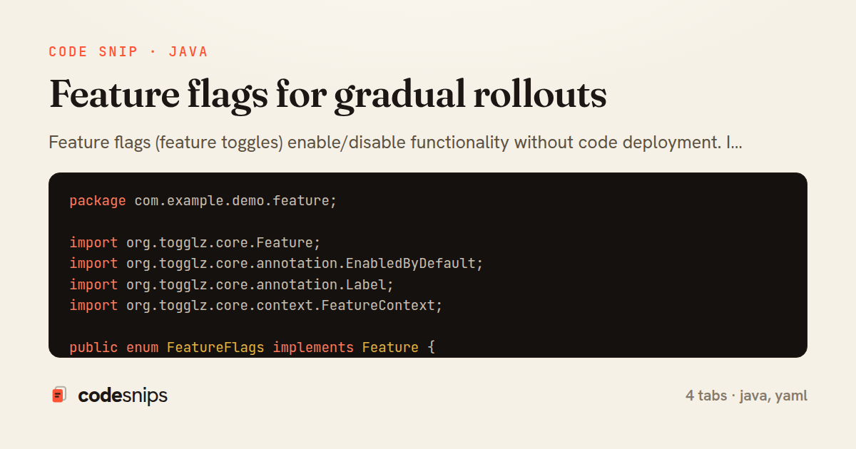 Feature flags for gradual rollouts — share card