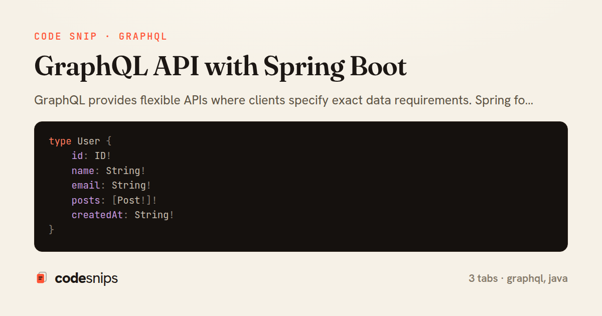GraphQL API with Spring Boot — share card