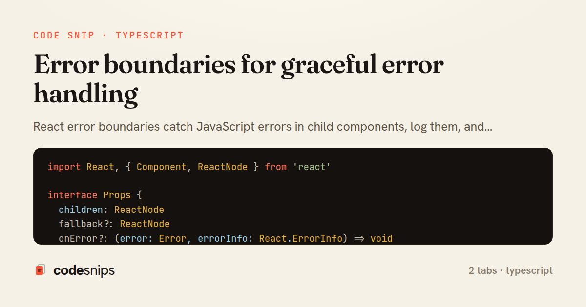 Error boundaries for graceful error handling — share card