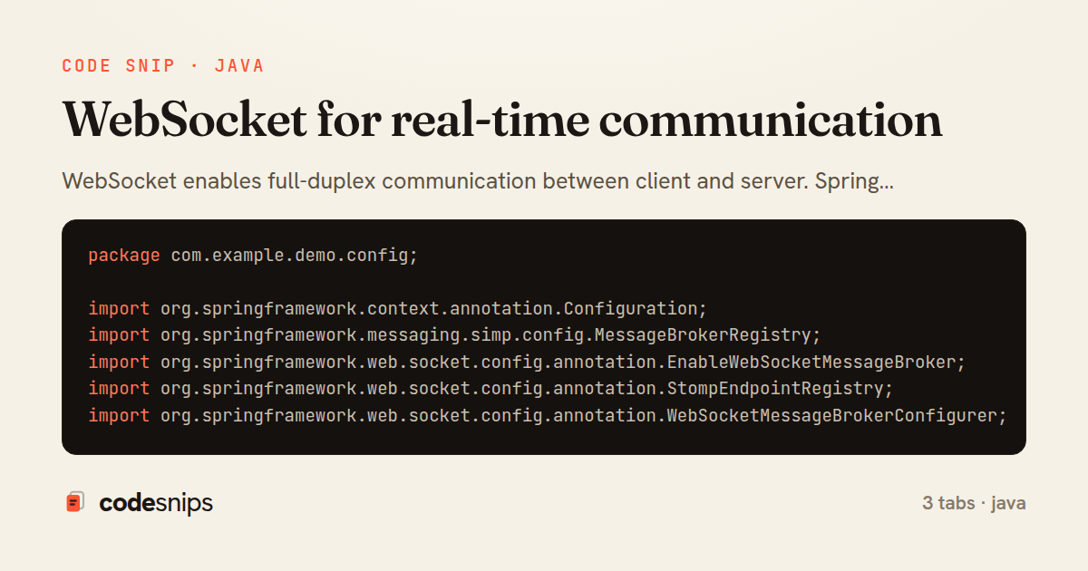WebSocket for real-time communication — share card