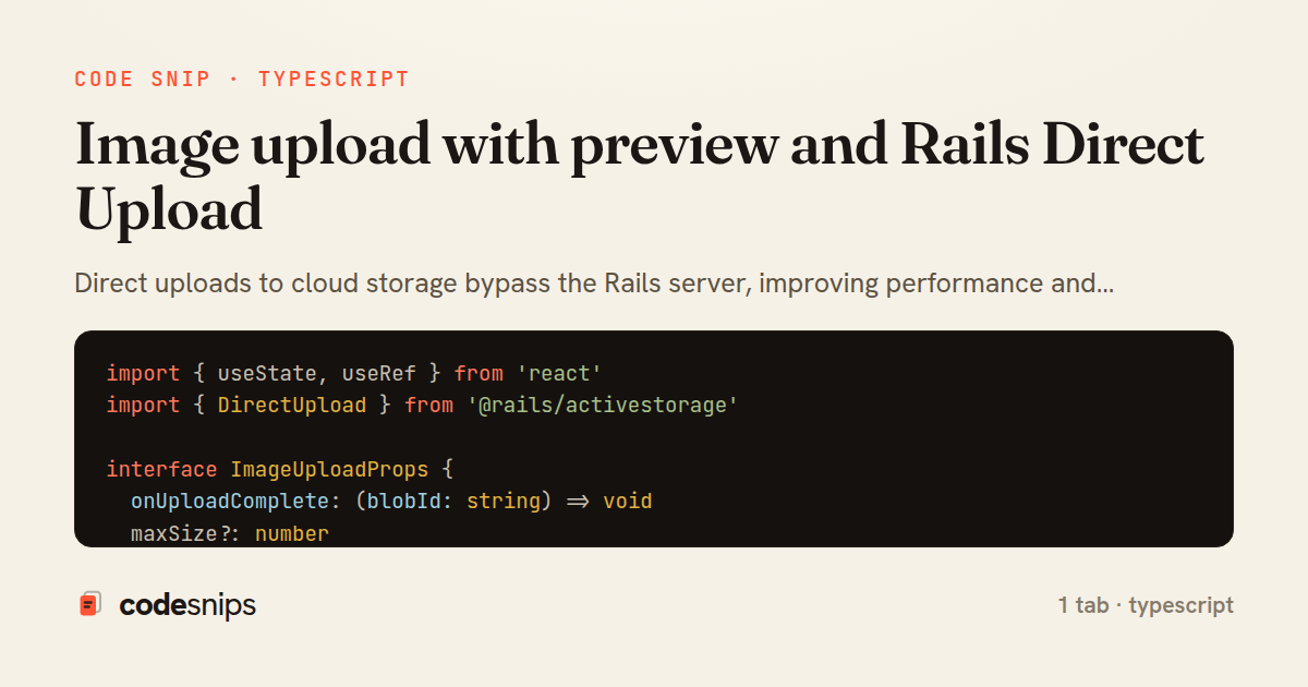 Image upload with preview and Rails Direct Upload — share card