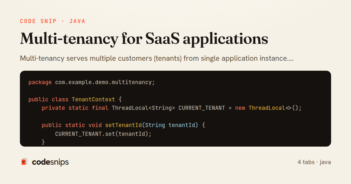 Multi-tenancy for SaaS applications — share card