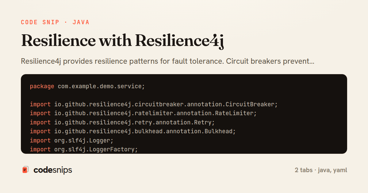 Resilience with Resilience4j — share card