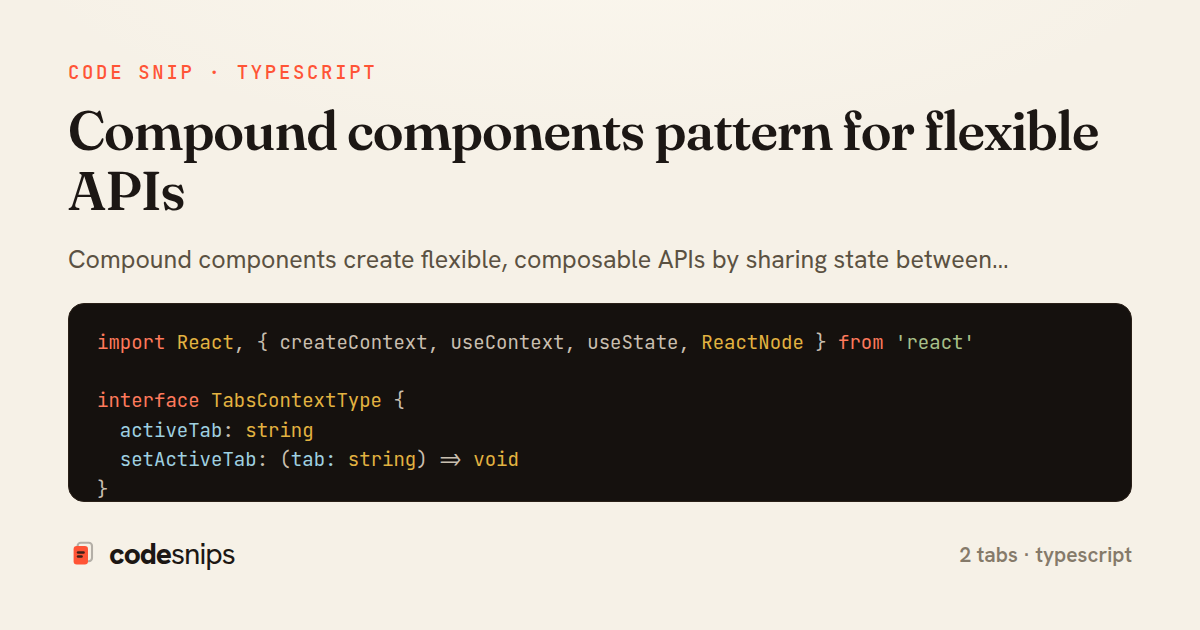 Compound components pattern for flexible APIs — share card