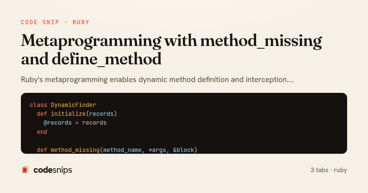 Metaprogramming with method_missing and define_method — share card