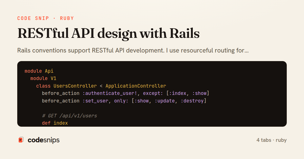 RESTful API design with Rails — share card