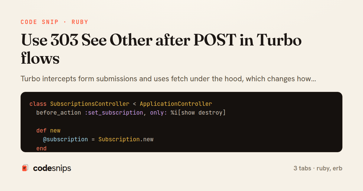 Use 303 See Other after POST in Turbo flows — share card
