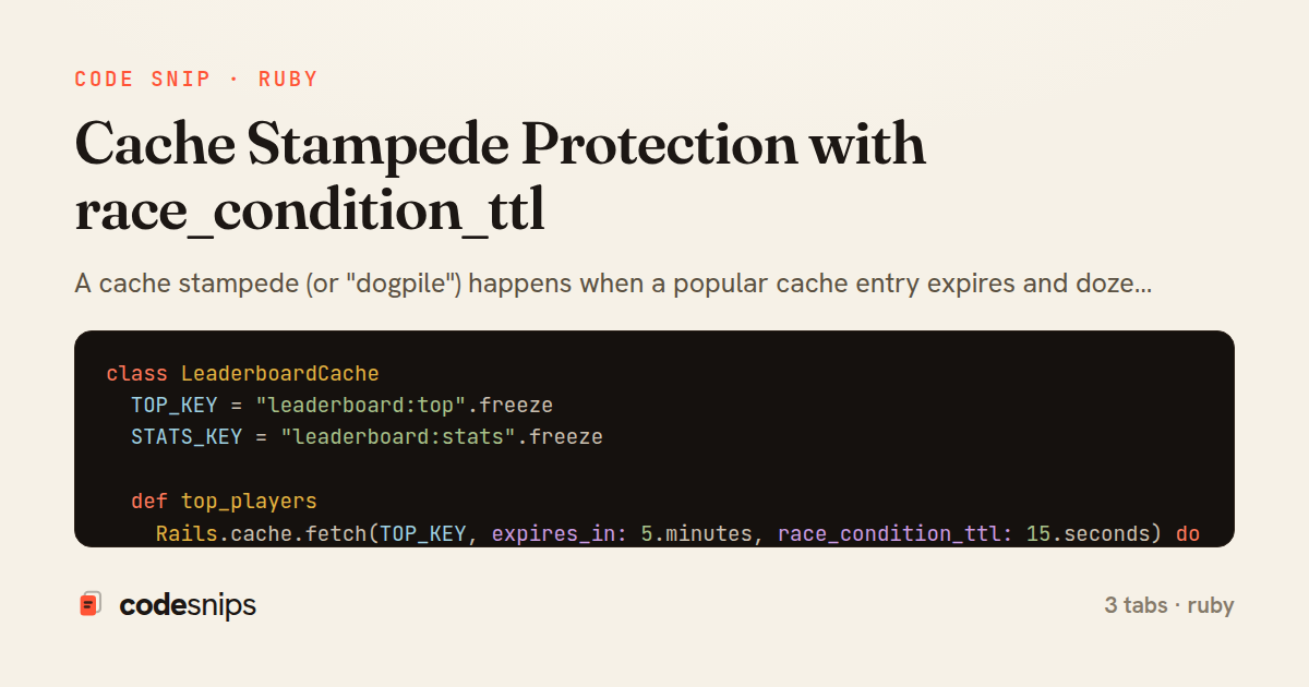 Cache Stampede Protection with race_condition_ttl — share card
