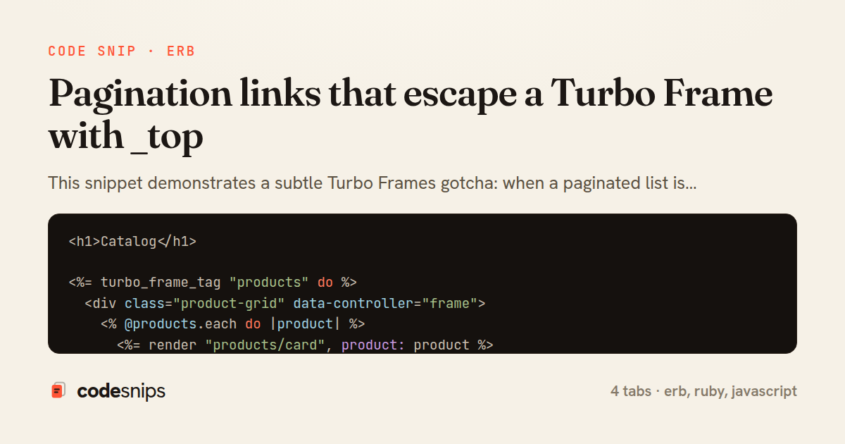Pagination links that escape a Turbo Frame with _top — share card
