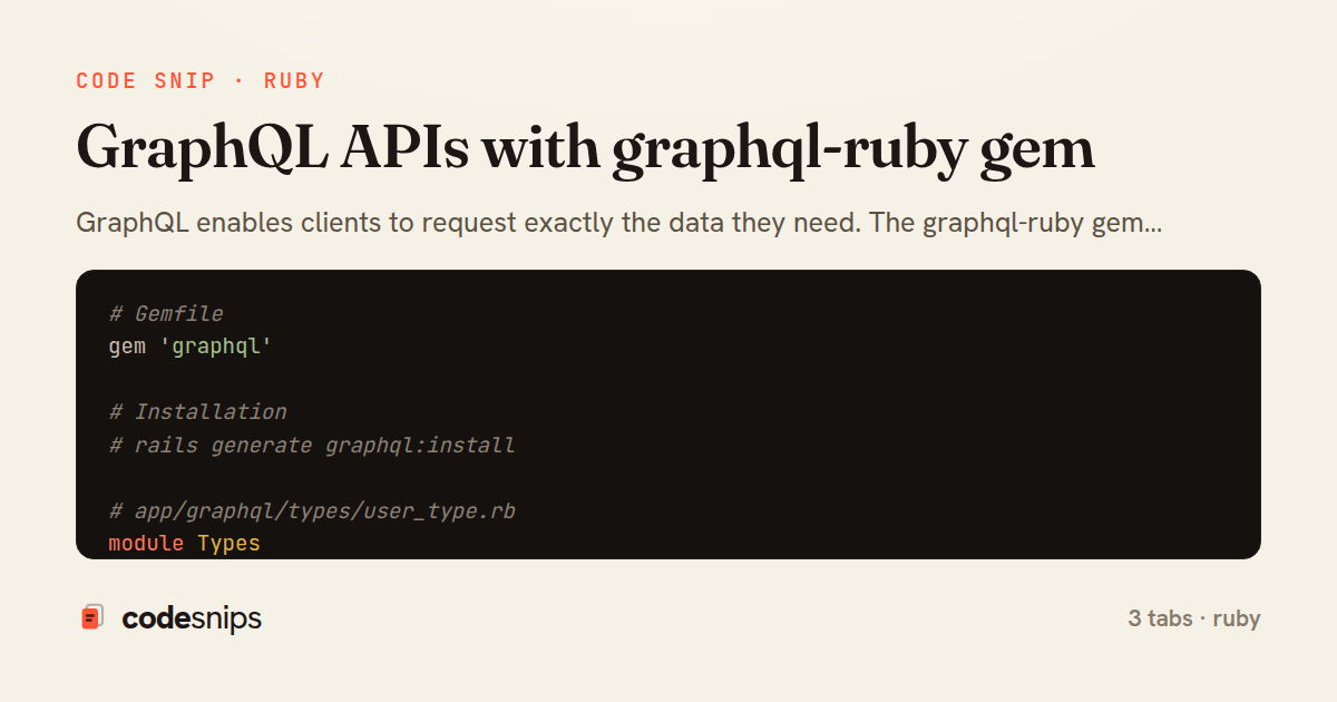 GraphQL APIs with graphql-ruby gem — share card