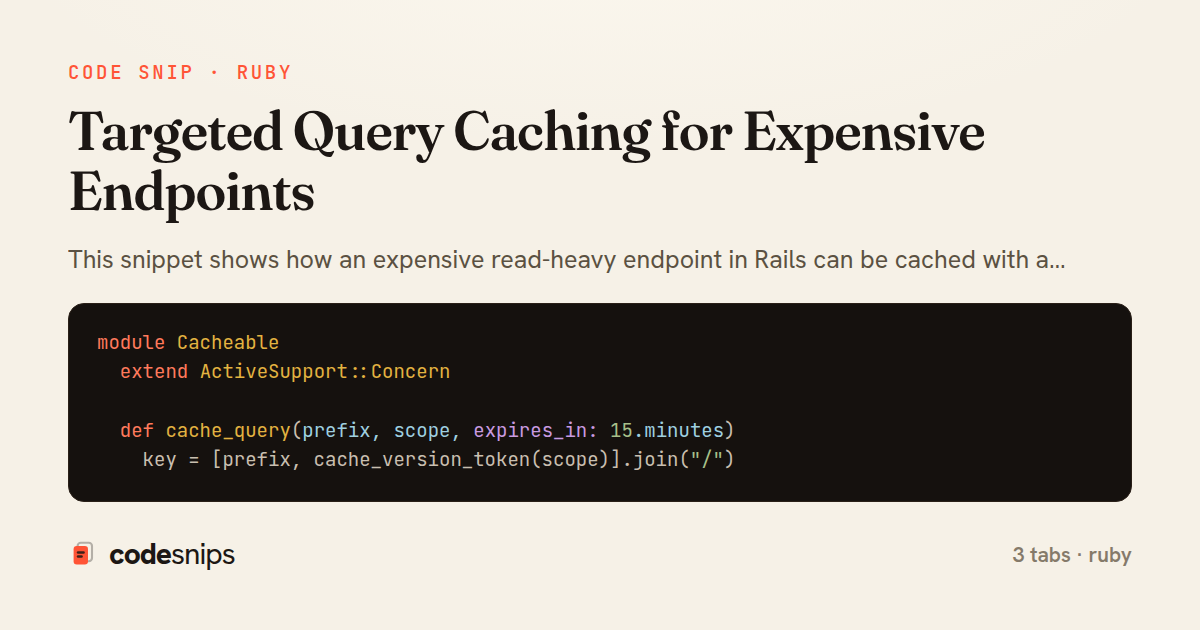 Targeted Query Caching for Expensive Endpoints — share card