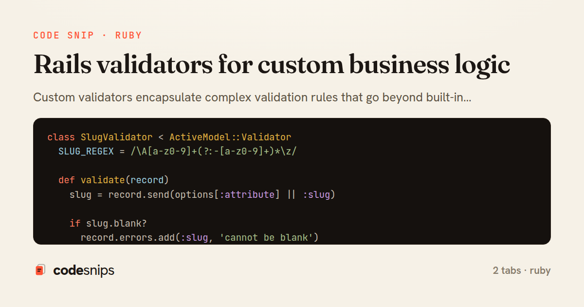 Rails validators for custom business logic — share card
