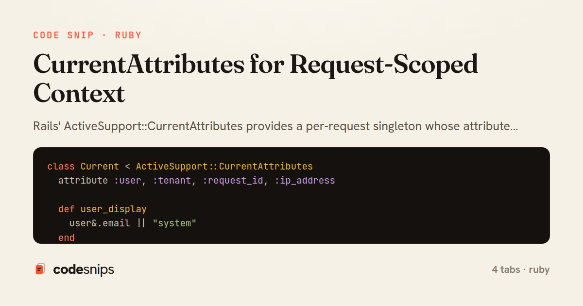 CurrentAttributes for Request-Scoped Context — share card
