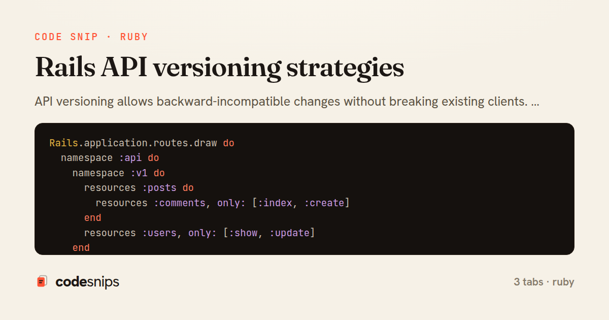 Rails API versioning strategies — share card