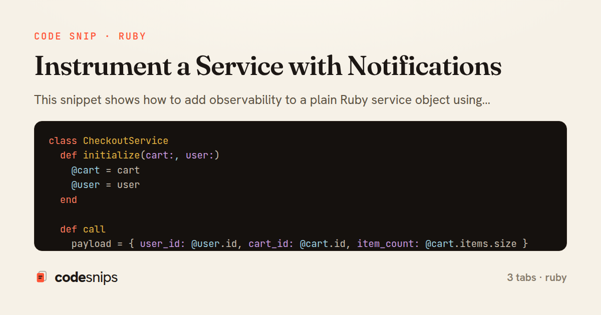 Instrument a Service with Notifications — share card