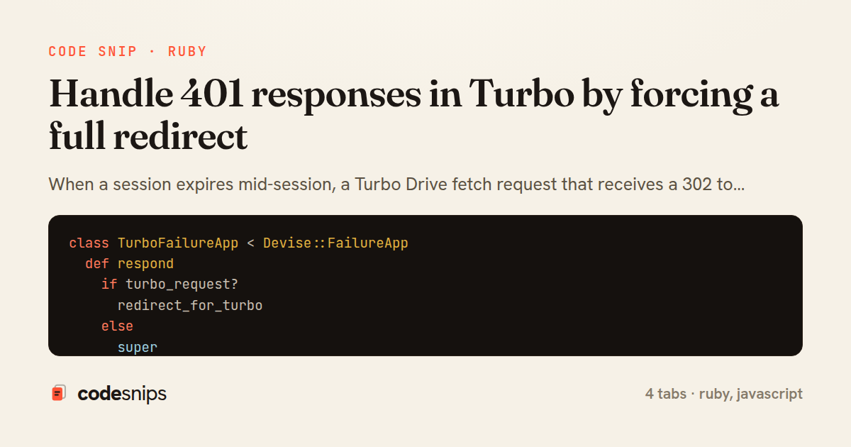 Handle 401 responses in Turbo by forcing a full redirect — share card