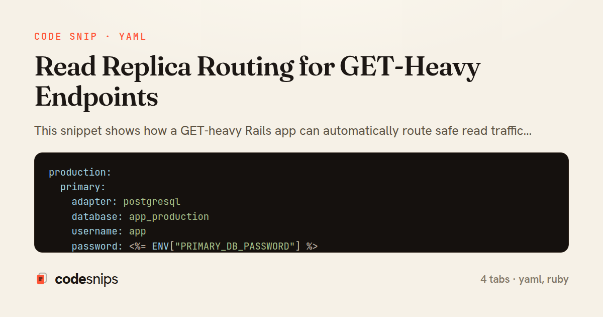 Read Replica Routing for GET-Heavy Endpoints — share card