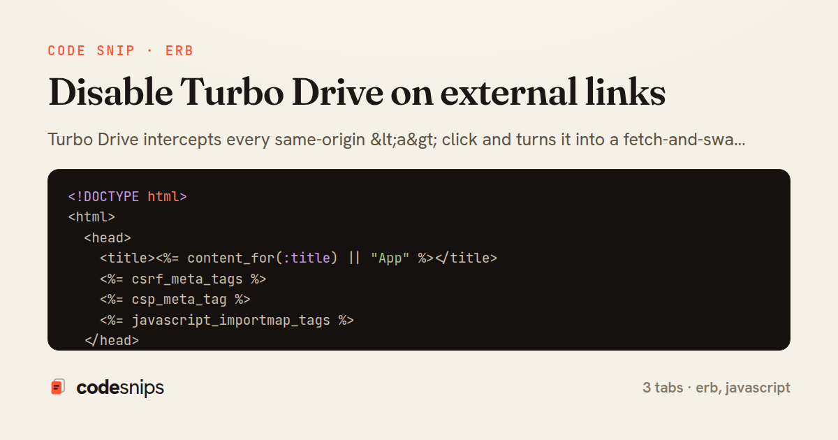 Disable Turbo Drive on external links — share card