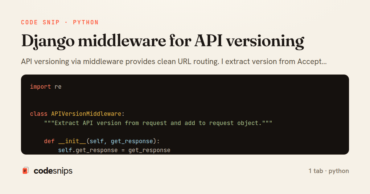 Django middleware for API versioning — share card