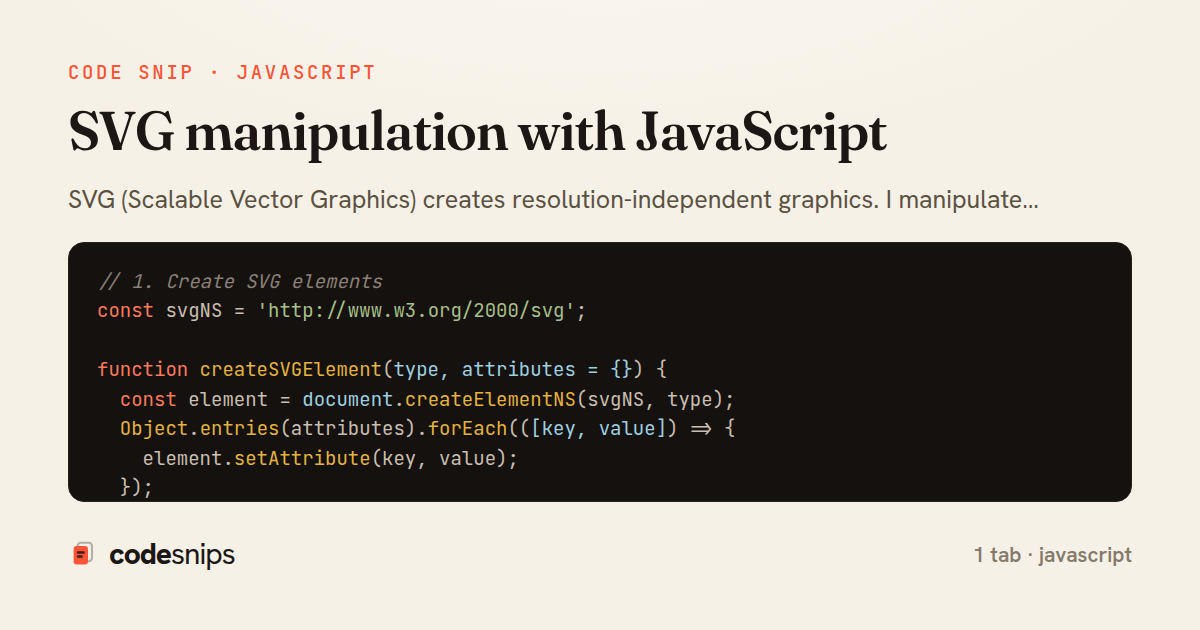 SVG manipulation with JavaScript — share card