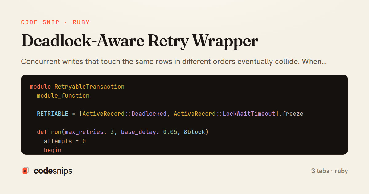Deadlock-Aware Retry Wrapper — share card