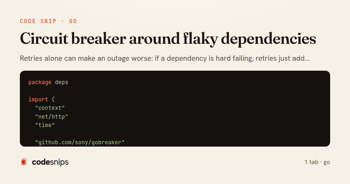 Circuit breaker around flaky dependencies — share card