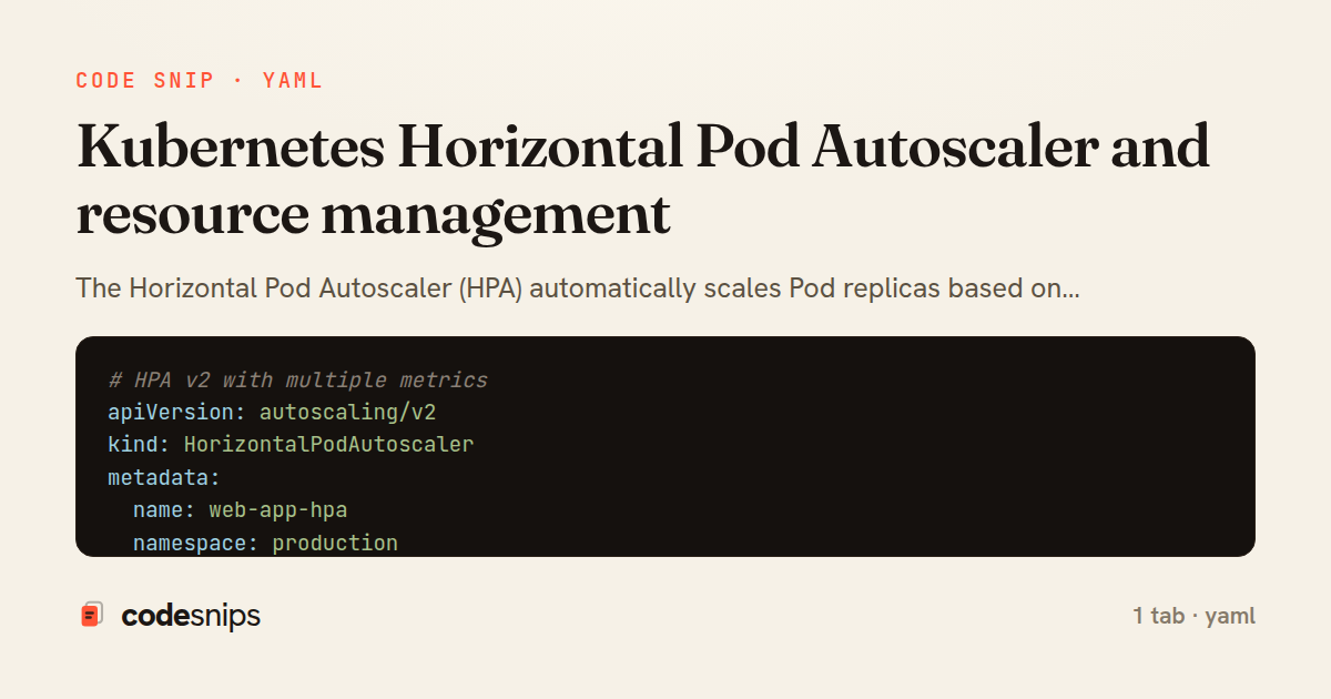 Kubernetes Horizontal Pod Autoscaler and resource management — share card