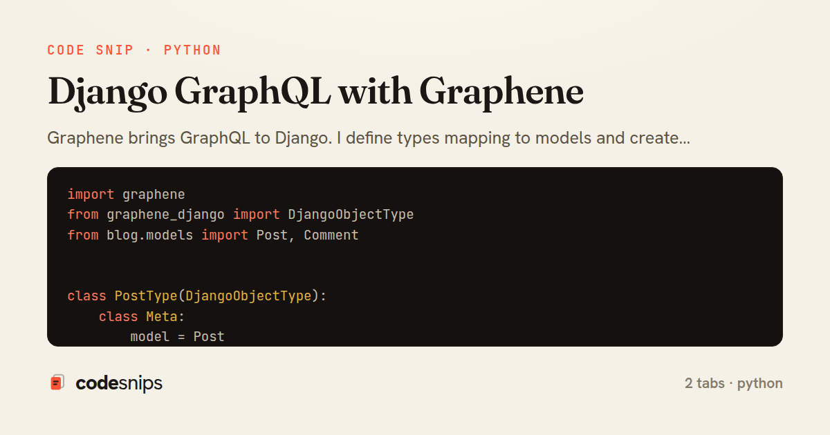 Django GraphQL with Graphene — share card