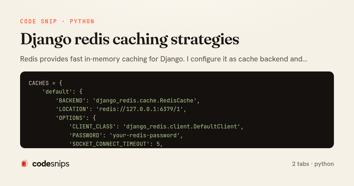 Django redis caching strategies — share card