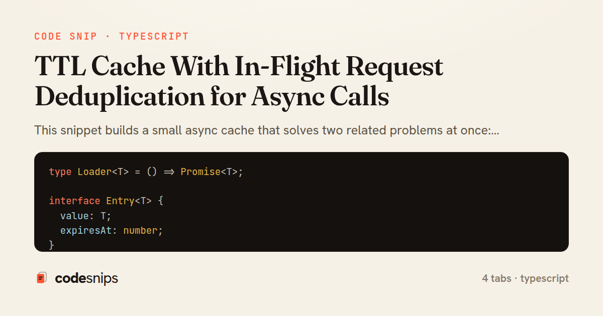 TTL Cache With In-Flight Request Deduplication for Async Calls — share card