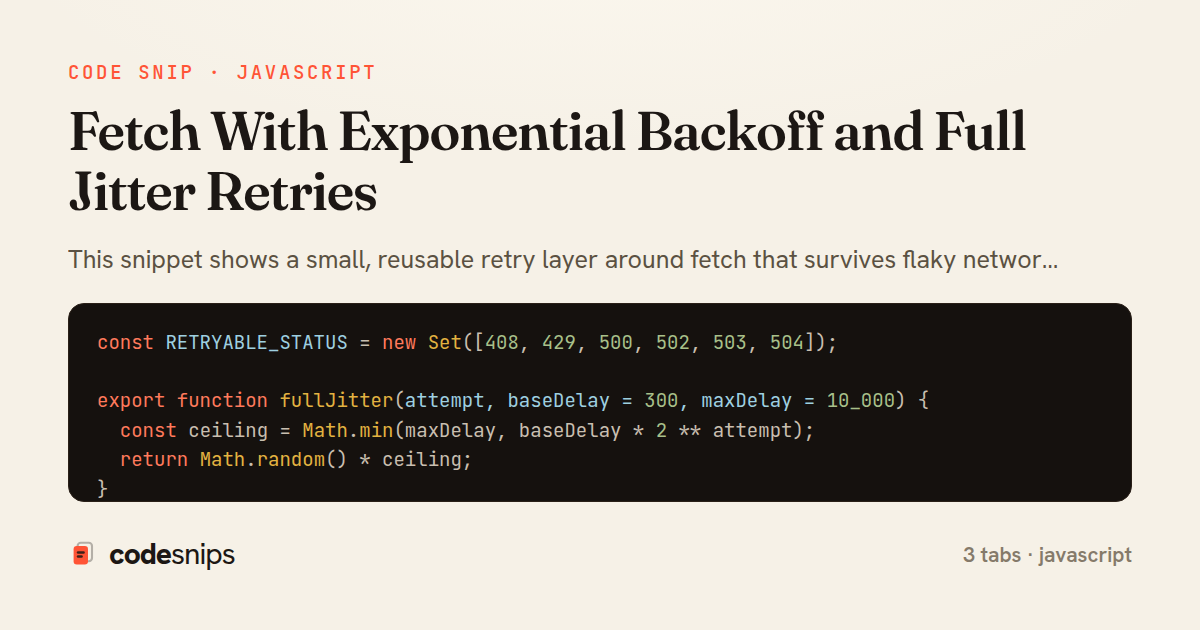 Fetch With Exponential Backoff and Full Jitter Retries — share card