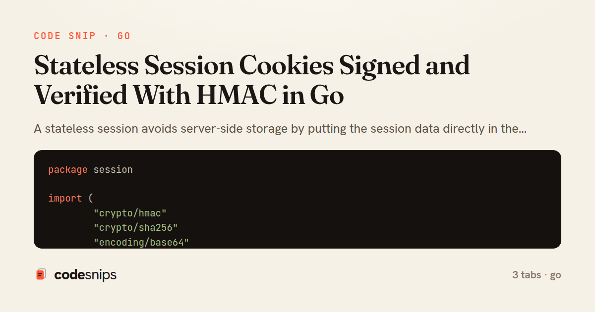 Stateless Session Cookies Signed and Verified With HMAC in Go — share card