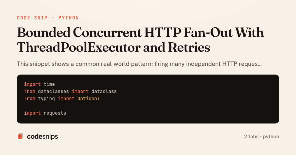 Bounded Concurrent HTTP Fan-Out With ThreadPoolExecutor and Retries — share card
