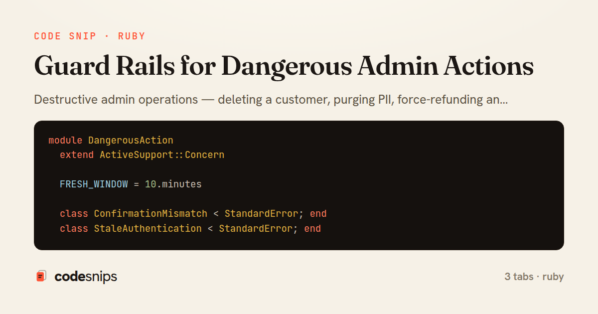 Guard Rails for Dangerous Admin Actions — share card