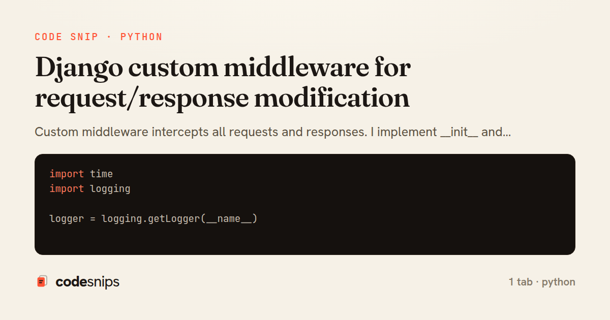 Django custom middleware for request/response modification — share card