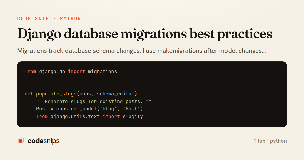 Django database migrations best practices — share card