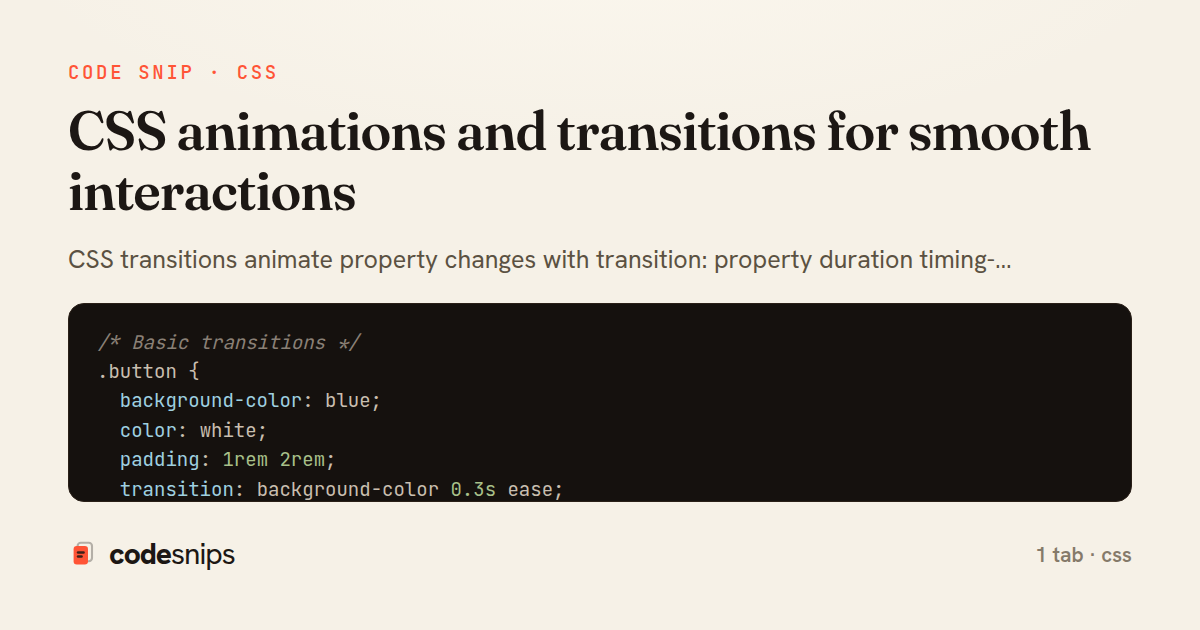 CSS animations and transitions for smooth interactions — share card