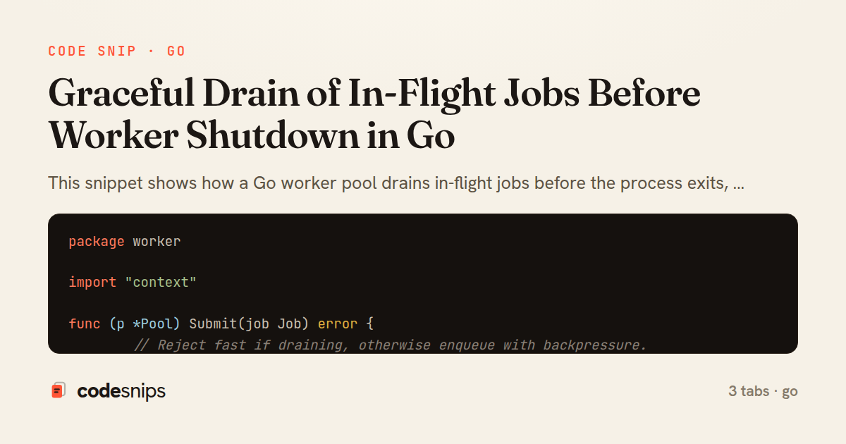 Graceful Drain of In-Flight Jobs Before Worker Shutdown in Go — share card